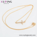 44814 Wholesale fashion jewelry religion necklace 18k gold color cross necklace with key